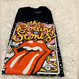 Sale $10 The Rolling Stones Band Tee Shirt bleach stain on-back  bottom  S